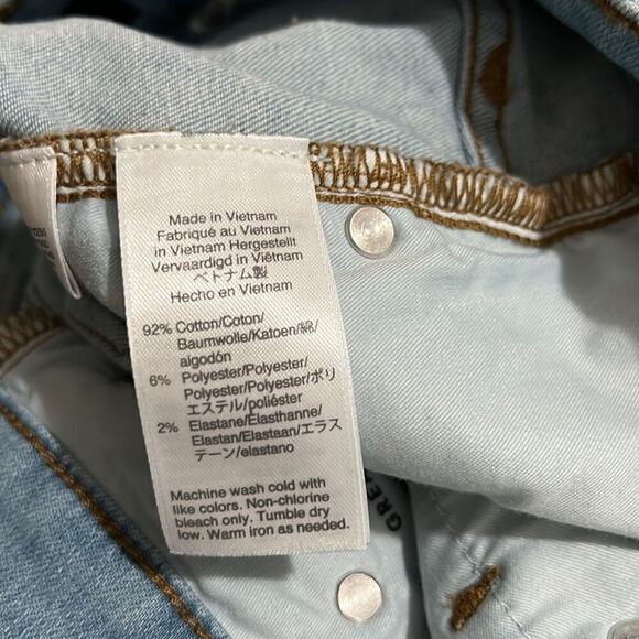 J Crew Fair Trade Certified Light Wash Button Fly Front Raw Hem Skinny Jeans 26 - Picture 9 of 11